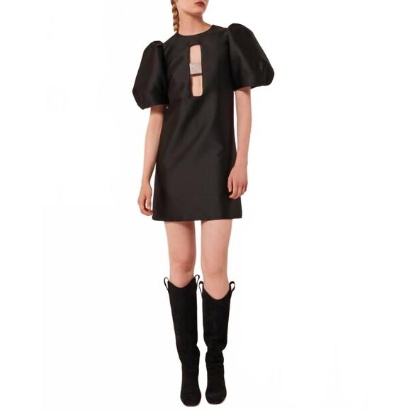 NEW TARA JARMON marilyn mini dress in black